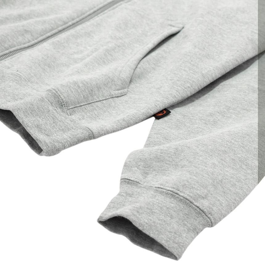 SPITFIRE OLD E EMBROIDERY ZIP HOODIE / HEATHER GREY