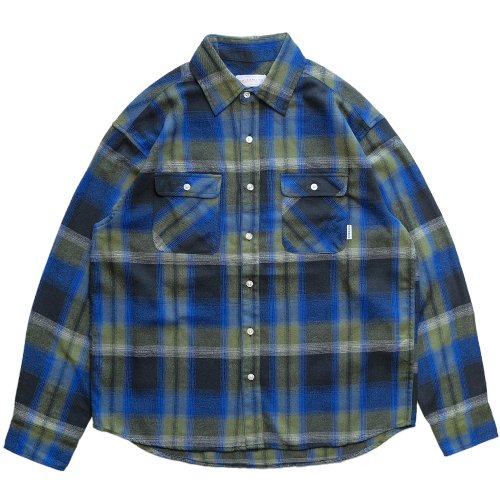 <img class='new_mark_img1' src='https://img.shop-pro.jp/img/new/icons1.gif' style='border:none;display:inline;margin:0px;padding:0px;width:auto;' />HORRIBLE'S WORK FLANNEL SHIRT / BLACK/BLUE (ホリブルズ ネルシャツ/シャツ)　