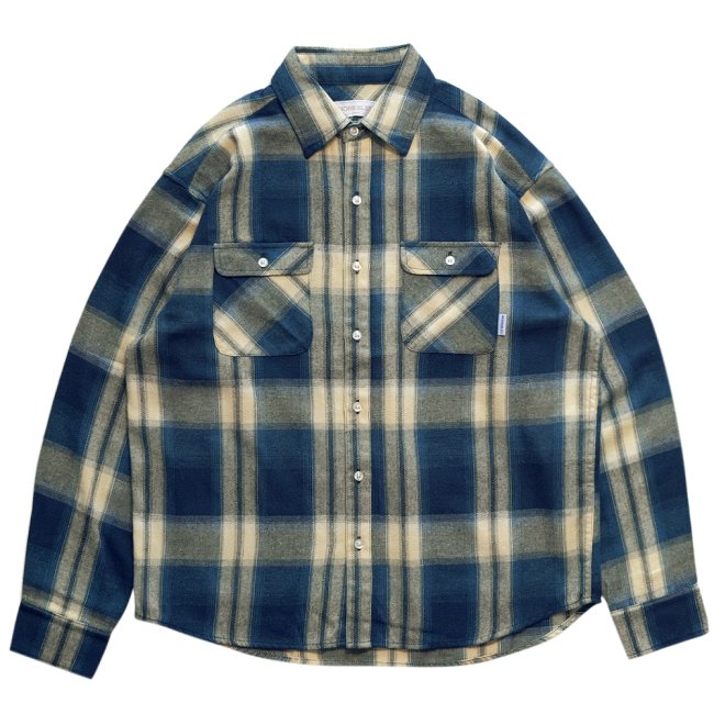 <img class='new_mark_img1' src='https://img.shop-pro.jp/img/new/icons1.gif' style='border:none;display:inline;margin:0px;padding:0px;width:auto;' />HORRIBLE'S WORK FLANNEL SHIRT / BLUE/BEIGE (ۥ֥륺 ͥ륷/)