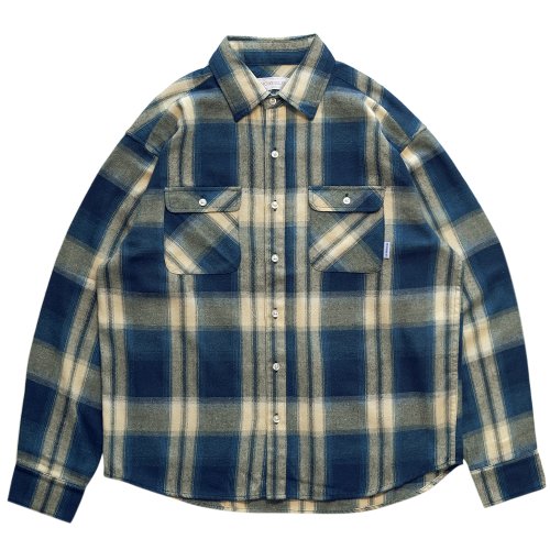 <img class='new_mark_img1' src='https://img.shop-pro.jp/img/new/icons1.gif' style='border:none;display:inline;margin:0px;padding:0px;width:auto;' />HORRIBLE'S WORK FLANNEL SHIRT / BLUE/BEIGE (ホリブルズ ネルシャツ/シャツ)　