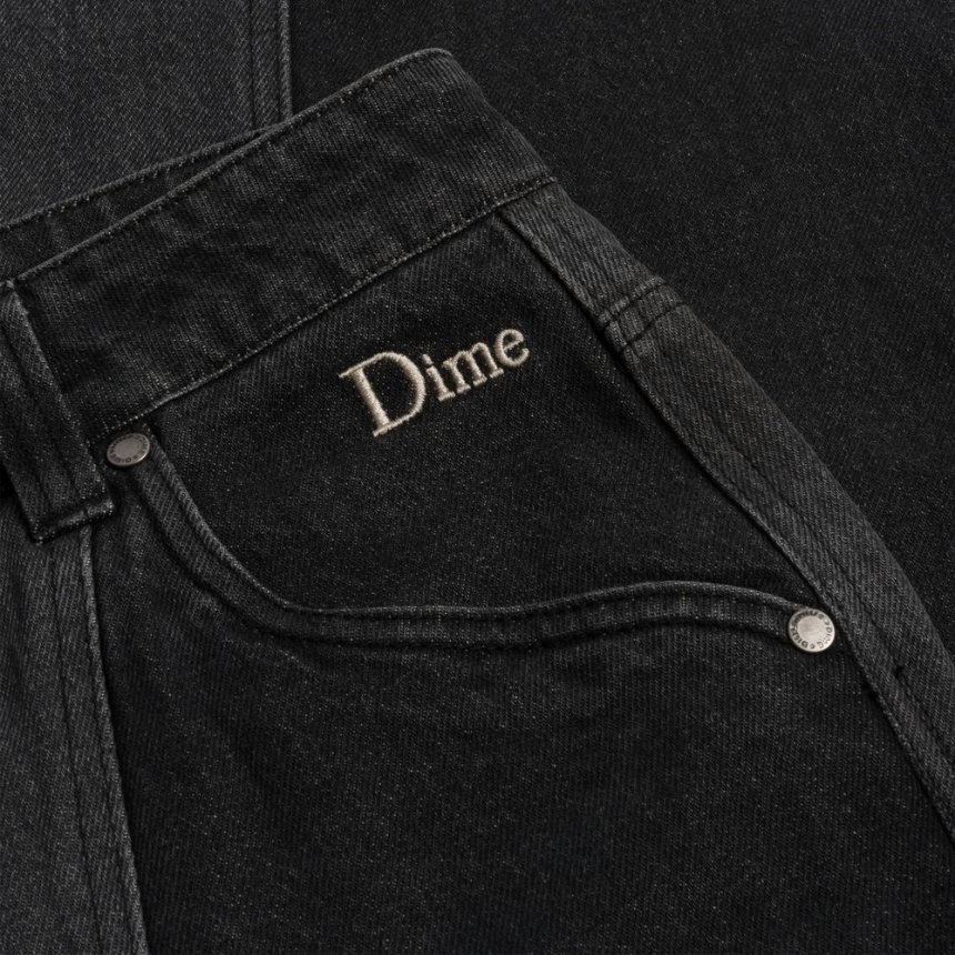 DIME BLOCKED RELAXED DENIM PANTS BLACKデニムカラーデザインブラック