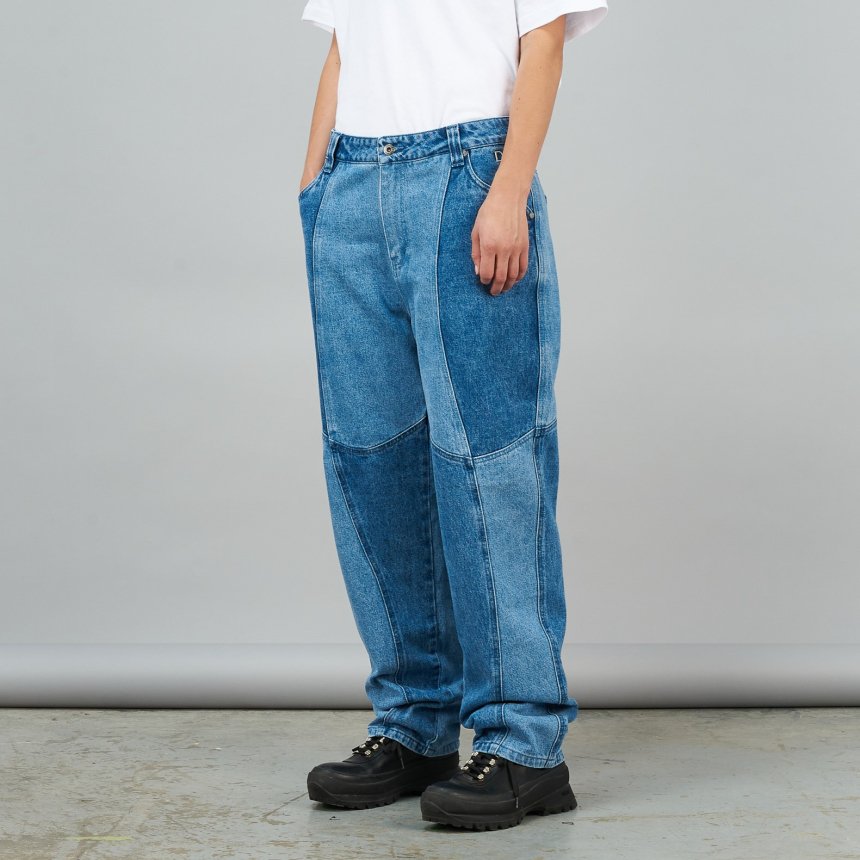 Dime BLOCKED RELAXED DENIM PANTS / BLUE WASHED (ダイム デニム 