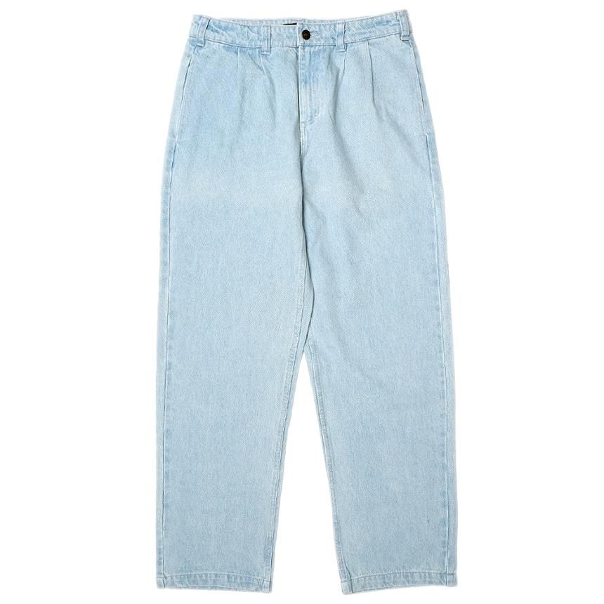 THEORIES BELVEDERE PLEATED DENIM TROUSERS PANTS / LIGHTWASH THEORIES BELVEDERE PLEATED DENIM TROUSERS PANTS / LIGHTWASH