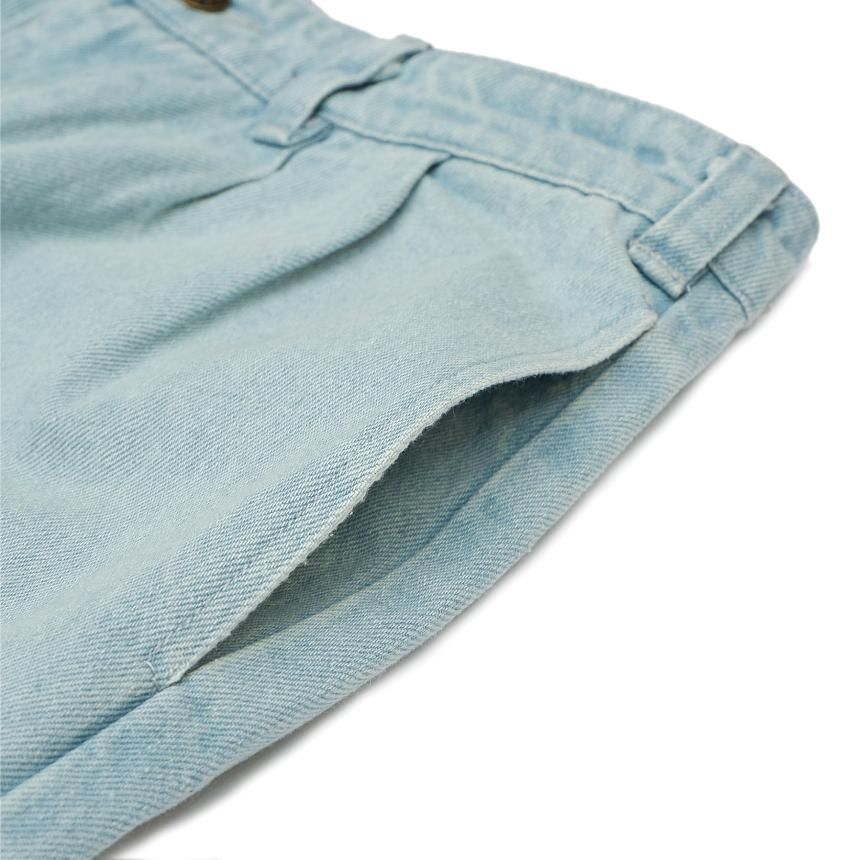 THEORIES BELVEDERE PLEATED DENIM TROUSERS PANTS / LIGHTWASH