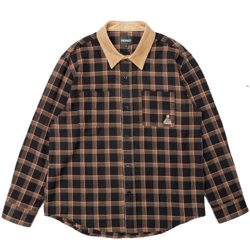 <img class='new_mark_img1' src='https://img.shop-pro.jp/img/new/icons5.gif' style='border:none;display:inline;margin:0px;padding:0px;width:auto;' />THEORIES CASCADIA CORD COLLAR FLANNEL SHIRT / BLACK（セオリーズ フランネルシャツ）　