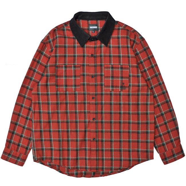 THEORIES CASCADIA CORD COLLAR FLANNEL SHIRT / BRICK（セオリーズ