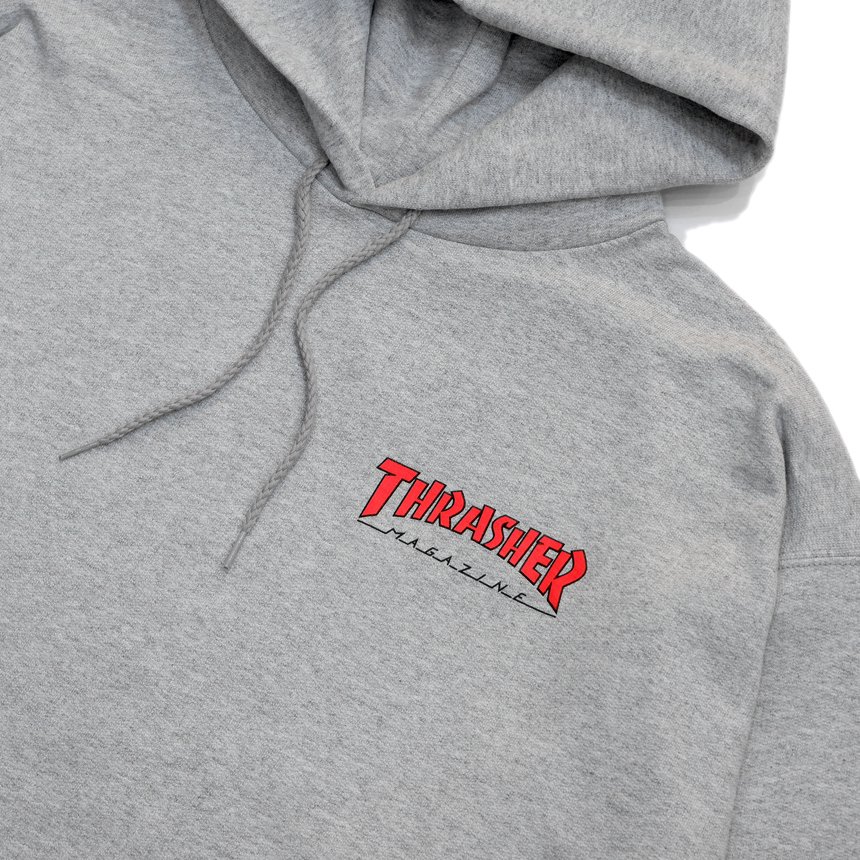 THRASHER LITTLE OUTLINE HOODIE/ HEATHER GREY（スラッシャー