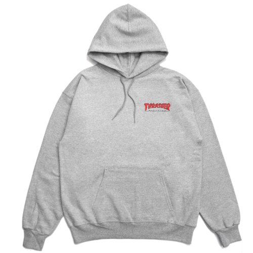 <img class='new_mark_img1' src='https://img.shop-pro.jp/img/new/icons5.gif' style='border:none;display:inline;margin:0px;padding:0px;width:auto;' />THRASHER LITTLE OUTLINE HOODIE/ HEATHER GREY（スラッシャー パーカー/スウェット）　