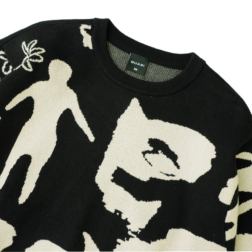 QUASI STONEAGE SWEATER / BLACK (クアジ ニットセーター)