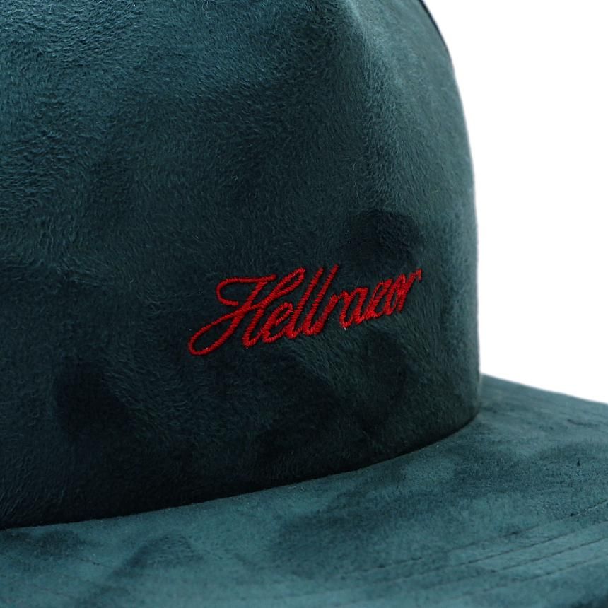 HELLRAZOR SCRIPT SUEDE 5PANEL CAP / DARK GREEN (ヘルレイザー