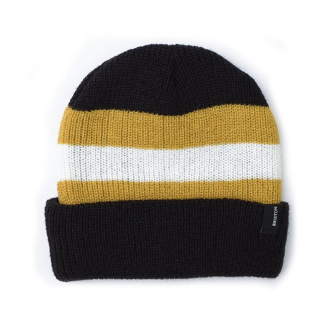 BRIXTON HEIST BEANIE / BLACK/MUSTARD (ブリクストン ビーニー/ニット