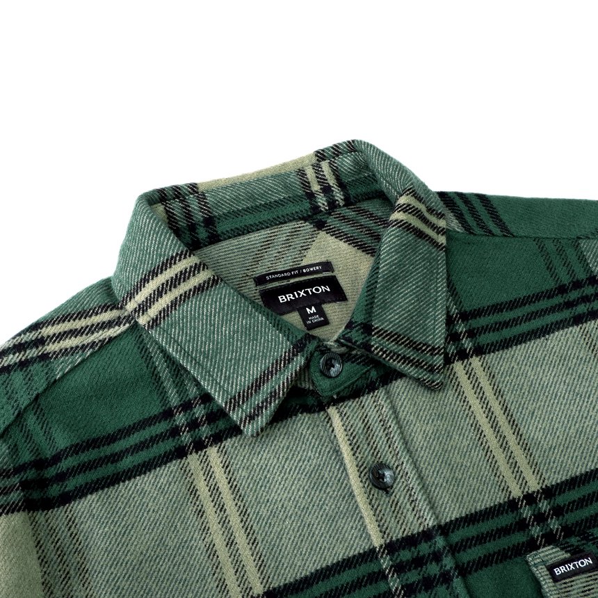 BRIXTON BOWERY HEAVY WEIGHT L/S FLANNEL SHIRT / PINE NEEDLE/OLIVE SURPLUS  (ブリクストン 長袖ネルシャツ)