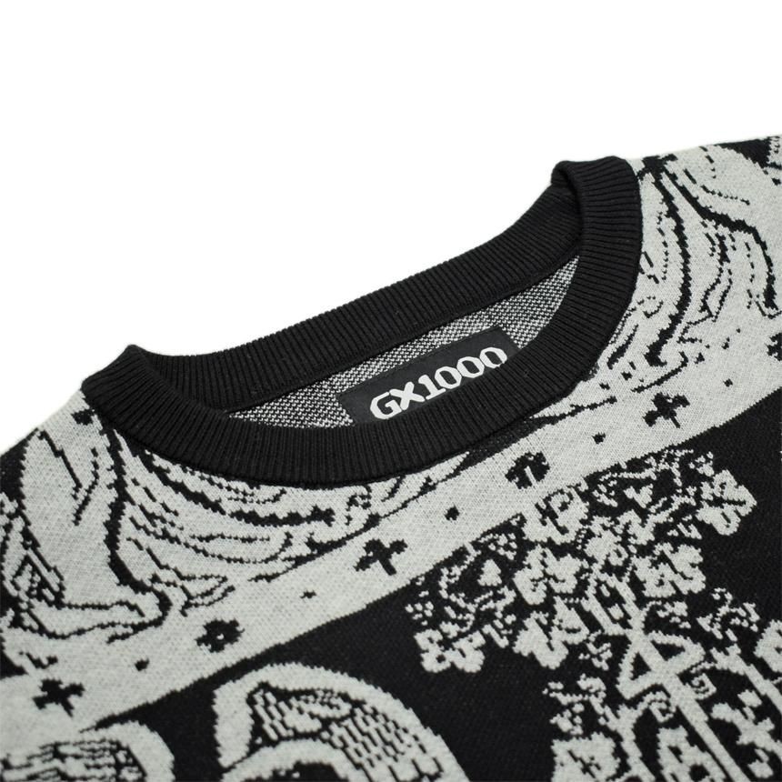 GX1000 JACQUARD CREWNECK / GREY (ジーエックスセン カーディガン