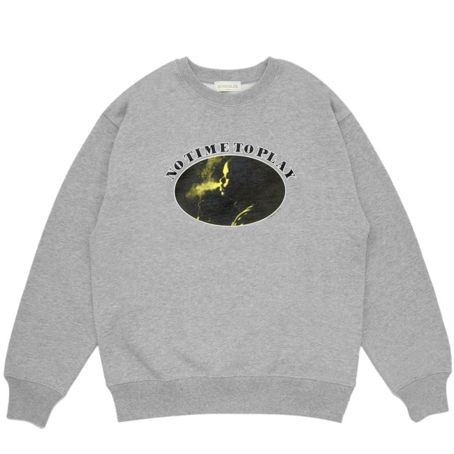 HORRIBLE'S NO TIME TO PLAY CREWNECK SWEAT SHIRT / HEATHER GREY