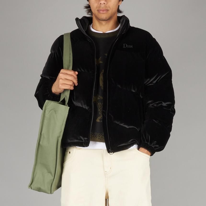 Dime VELVET QUILTED PUFFER / BLACK (ダイム 中綿ダウンジャケット 