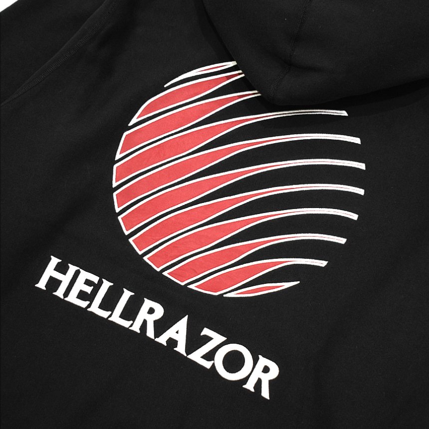 HELLRAZOR LOGO EMB PATCH HOODIE / BLACK (ヘルレイザー フーディ―/スウェット)