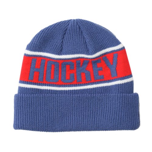<img class='new_mark_img1' src='https://img.shop-pro.jp/img/new/icons1.gif' style='border:none;display:inline;margin:0px;padding:0px;width:auto;' />HOCKEY STRIPE BEANIE / BLUE (ホッキー ビーニー/ニットキャップ)　