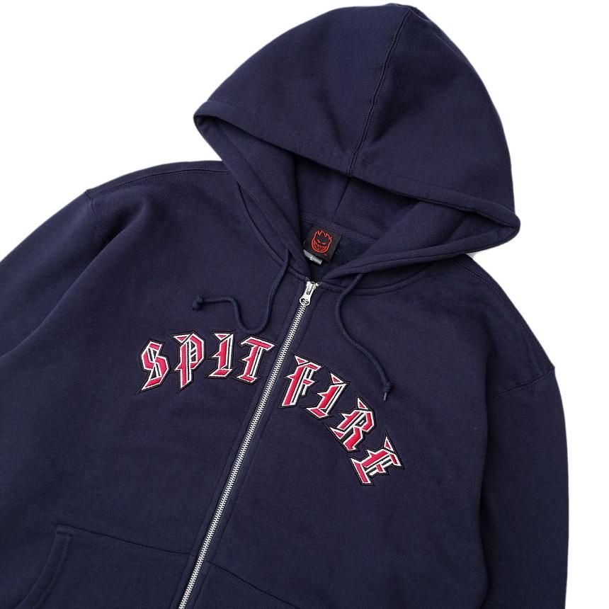 SPITFIRE OLD E EMBROIDERY ZIP HOODIE / NAVY (スピット SPITFIRE OLD E EMBROIDERY ZIP HOODIE / NAVY (スピット