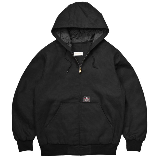 HORRIBLE'S DUCK HEAVY CANVAS QUILTED ZIP HOODED JACKET / BLACK ...