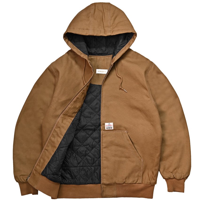 HORRIBLE'S Duck Heavy Canvas Quilted ZIP Hooded Jacket / Brown (ホリブルズ ダックジャケット) - HORRIBLE'S PROJECT|HORRIBLE'S|SAYHELLO | HELLRAZOR | Dime MTL 