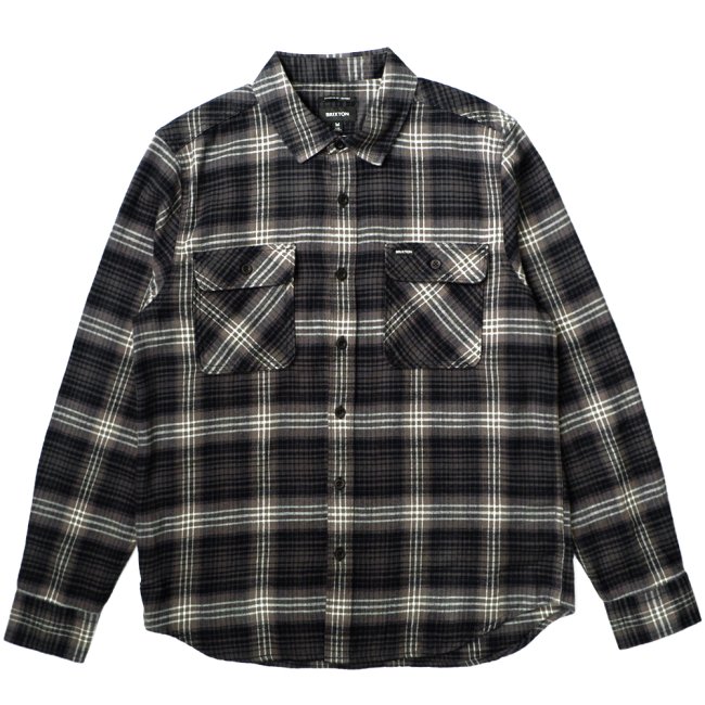 BRIXTON LW ULTRA FLANNEL L/S SHIRT / CHARCOAL/BLACK (ブリクストン 長袖ネルシャツ)