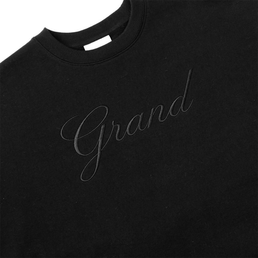 最安値に挑戦！ EMBROIDERED COLLECTION GRAND CREWNECK BLACK / SWEAT トップス
