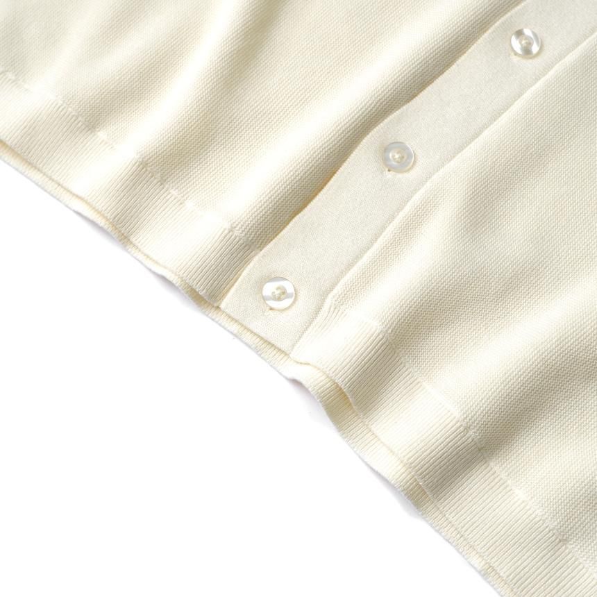 GRAND COLLECTION KNIT BUTTON UP SHIRT / CREAM (グランド