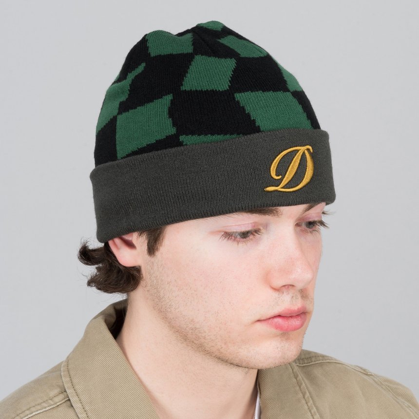 Dime D Checkered Cuff Beanie / FOREST GREEN (ダイム ニットキャップ/ビーニー) - HORRIBLE'S  PROJECT｜HORRIBLE'S｜SAYHELLO | HELLRAZOR | Dime MTL | QUASI | HOTEL BLUE |  