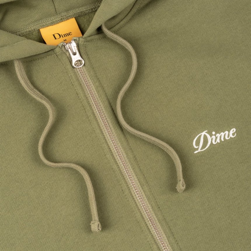 Dime Cursive Small Logo Zip Hoodie / ARMY GREEN (ダイム ジップ ...