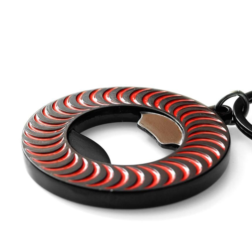 SPITFIRE CLASSIC SWIRL BOTTLE OPENER KEYCHAIN / BLACK