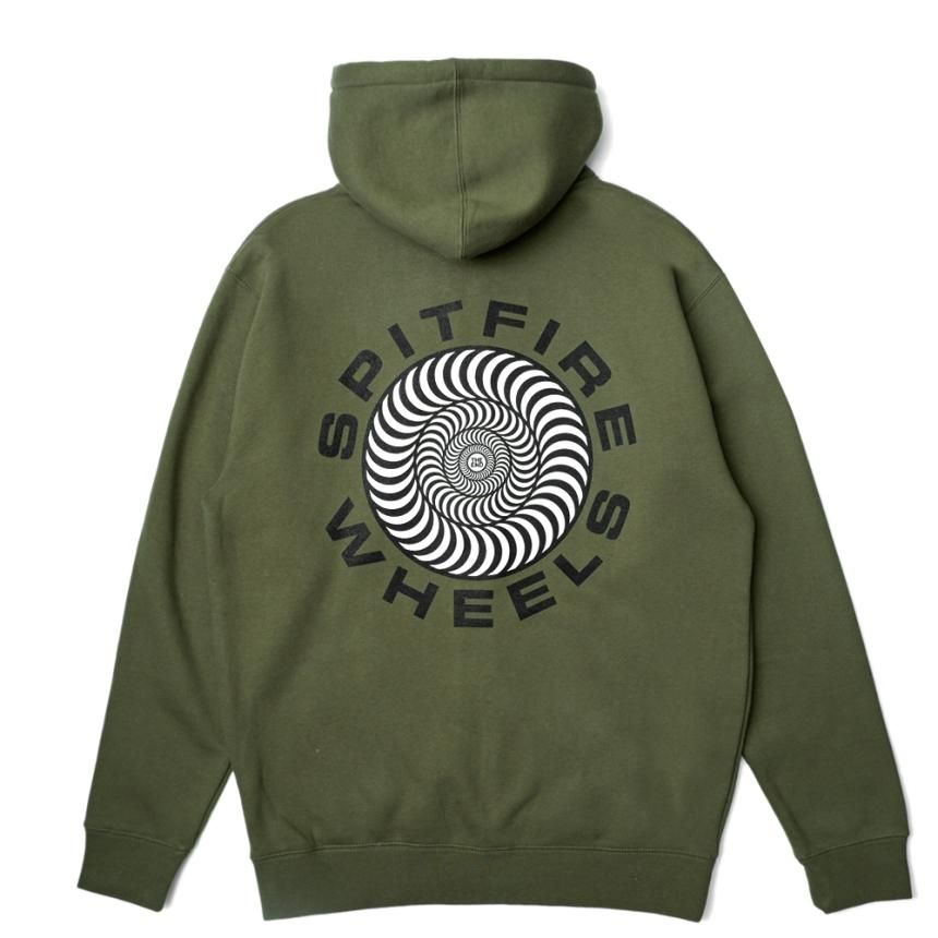 SPITFIRE CLASSIC '87 SWIRL ZIP HOODIE / ARMY (スピット