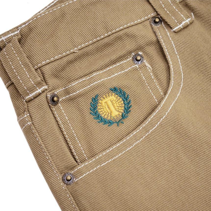 THEORIES PLAZA DENIM PANT / KHAKI CONTRAST STITCH