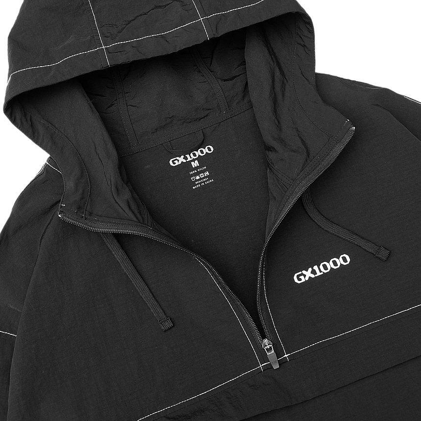 GX1000 OG LOGO ANORAK / BLACK (ジーエックスセン ナイロンアノラック