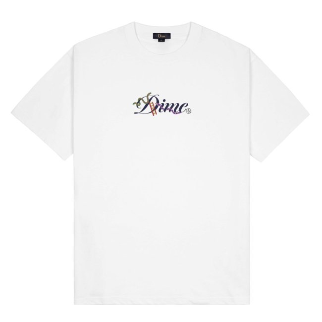 Dime Cursive Snake T-Shirt / White (ダイム Tシャツ / 半袖 
