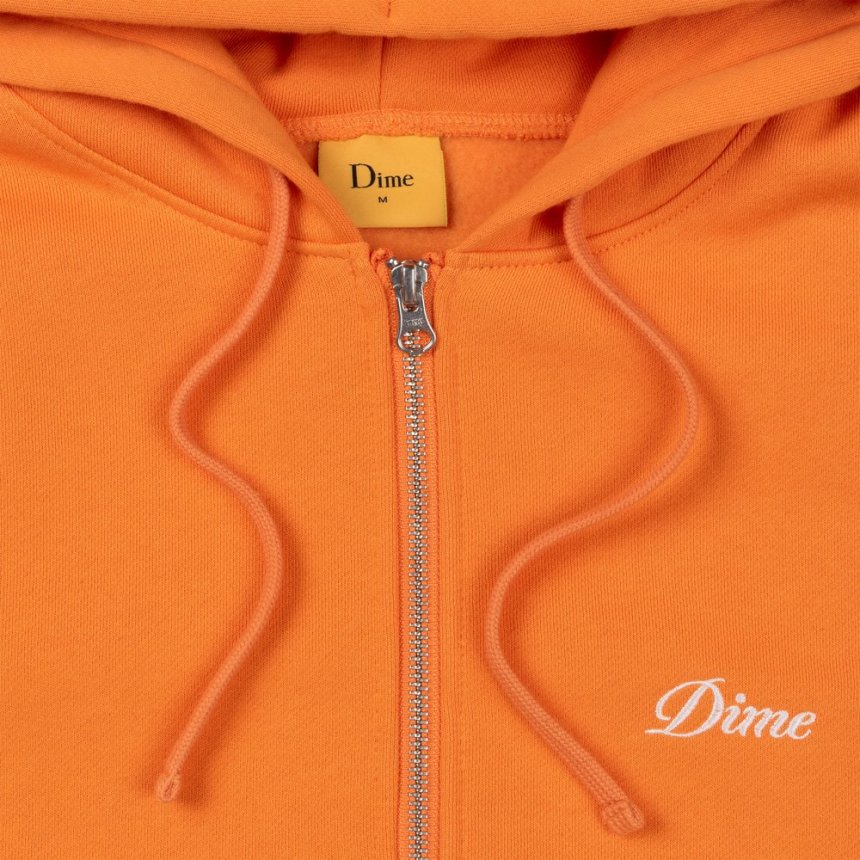 Dime Cursive Small Logo Zip Hoodie / Orange (ダイム ジップパーカー / スウェット) -  HORRIBLE'S PROJECT｜HORRIBLE'S｜SAYHELLO | HELLRAZOR | Dime MTL | QUASI |  HOTEL BLUE 