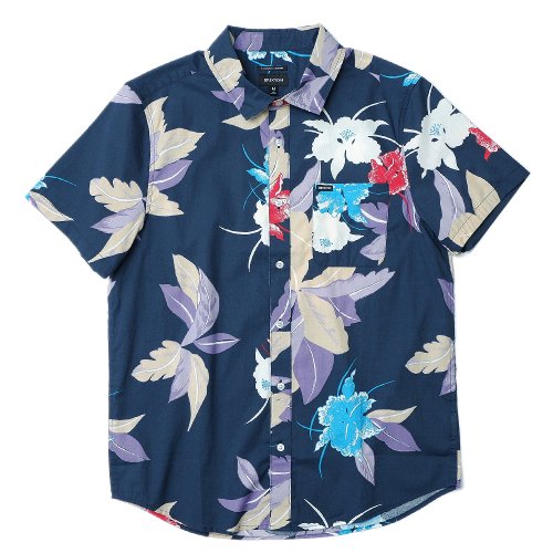 <img class='new_mark_img1' src='https://img.shop-pro.jp/img/new/icons5.gif' style='border:none;display:inline;margin:0px;padding:0px;width:auto;' />BRIXTON CHARTER PRINT S/S WVN SHIRT / WASHED NAVY PASSION (֥ꥯȥ Ⱦµ)