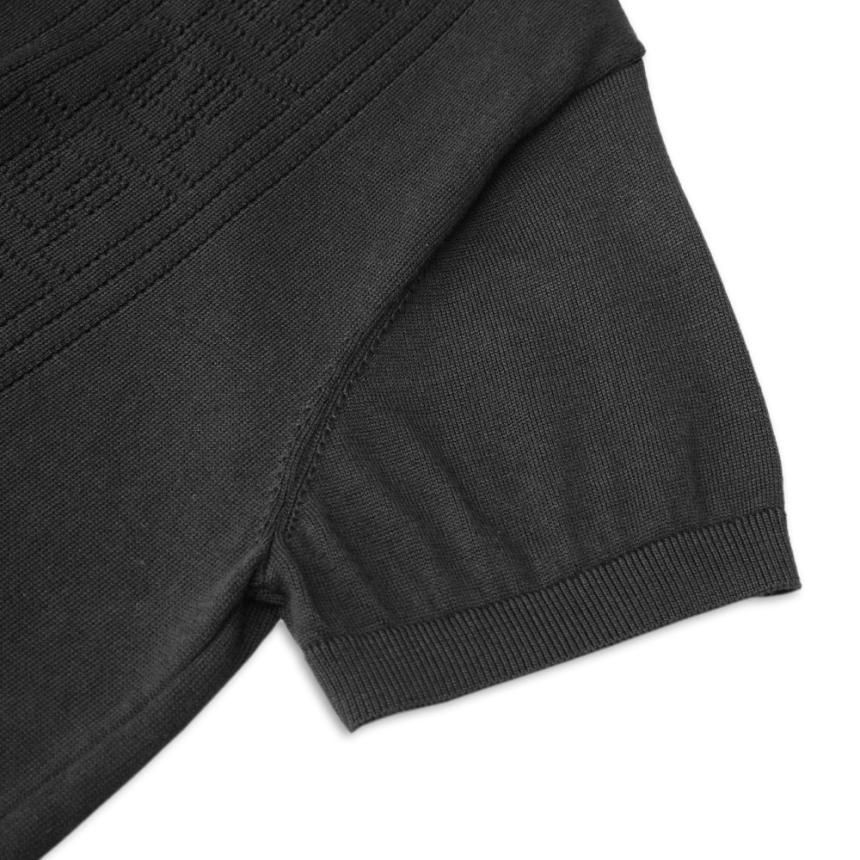 POLAR MILES SS CARDIGAN / DOUBLE P - BLACK (ポーラー 半袖