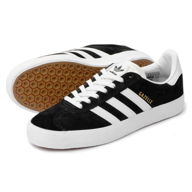 ADIDAS SKATEBOARDING GAZELLE ADV / BLACK/WHITE (アディダス ガゼル スケートスニーカー)