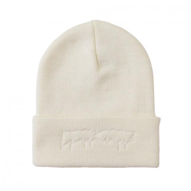 FUCKING AWESOME DRIP EMBROIDERED BEANIE / NATURAL