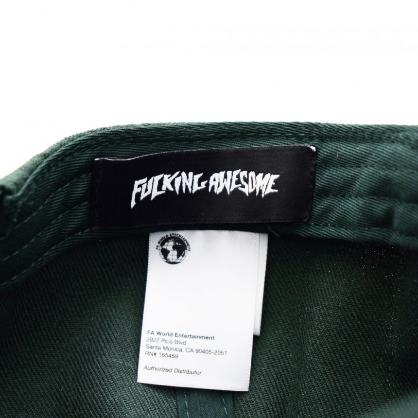 FUCKING AWESOME FA WORLD SIX PANEL BASEBALL CAP / DARK GREEN (ファッキンオーサム  キャップ)