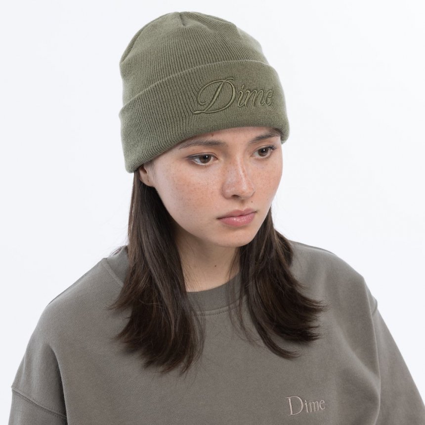 Dime Cursive Beanie / Military Green (ダイム ニットキャップ/ビーニー) - HORRIBLE'S  PROJECT｜HORRIBLE'S｜SAYHELLO | HELLRAZOR | Dime MTL | QUASI | HOTEL BLUE |  GX1000 | THEORIES | VANS SKATE | 正規取扱い販売店 | 通販