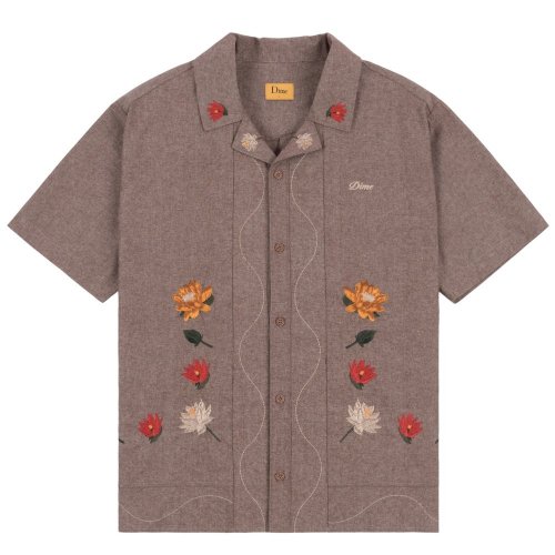 <img class='new_mark_img1' src='https://img.shop-pro.jp/img/new/icons5.gif' style='border:none;display:inline;margin:0px;padding:0px;width:auto;' />Dime Lotus Button Up SS Shirt / Heather Brown ( ߥ/ץ󥫥顼/Ⱦµ)