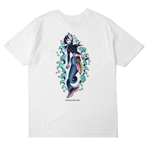 <img class='new_mark_img1' src='https://img.shop-pro.jp/img/new/icons5.gif' style='border:none;display:inline;margin:0px;padding:0px;width:auto;' />5BORO X STEVE BOLTZ BROOKLYN MERMAID TEE / WHITE (ե֥ܥ/T)