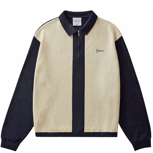 <img class='new_mark_img1' src='https://img.shop-pro.jp/img/new/icons5.gif' style='border:none;display:inline;margin:0px;padding:0px;width:auto;' />GRAND COLLECTION KNIT QUARTER ZIP SWEATER / NAVY/CREAM (ɥ쥯 ˥å/)