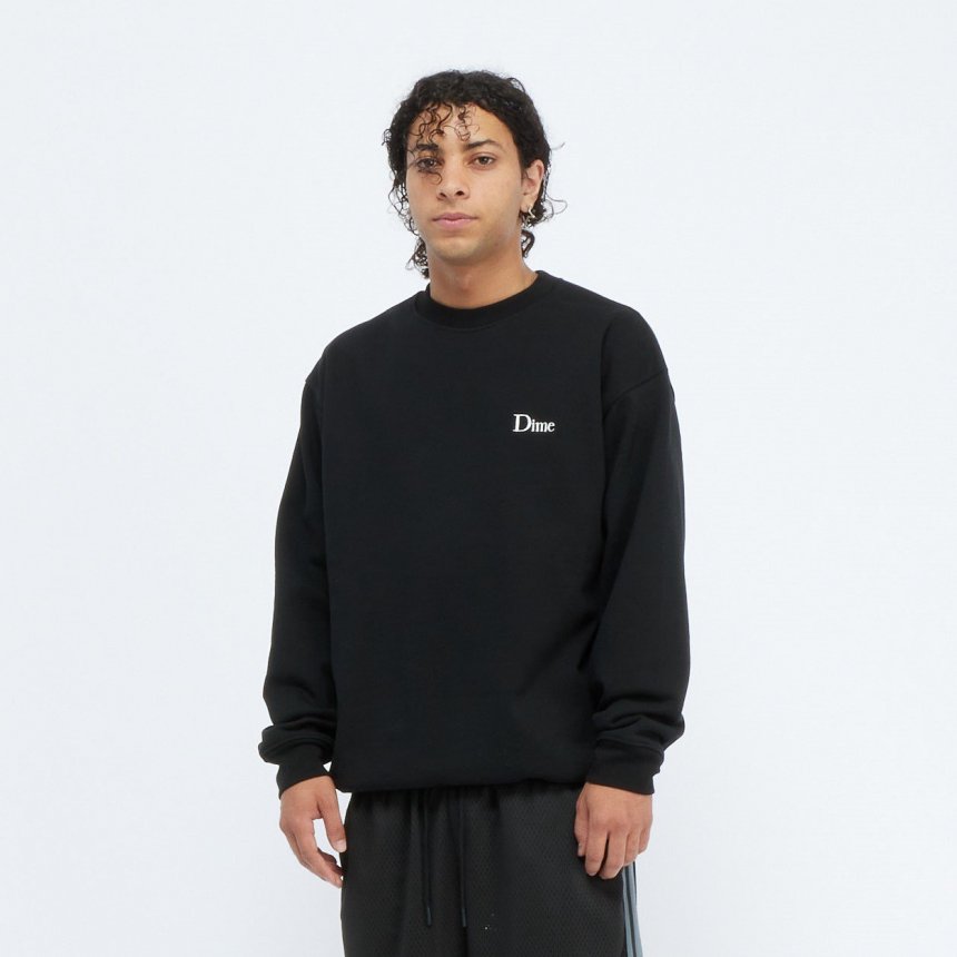 Dime Classic Small Logo Crewneck / Black (ダイム クルーネック / スウェット) - HORRIBLE'S  PROJECT｜HORRIBLE'S｜SAYHELLO | HELLRAZOR | Dime MTL | QUASI | HOTEL BLUE |  GX1000 | THEORIES | VANS SKATE 