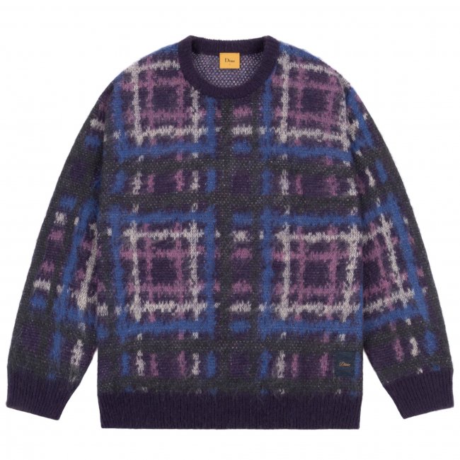 Dime Plaid Mohair Knit / Purple (ダイム モヘア ニット/セーター) - HORRIBLE'S  PROJECT｜HORRIBLE'S｜SAYHELLO | HELLRAZOR | Dime MTL | QUASI | HOTEL BLUE |  GX1000 | THEORIES | VANS SKATE | 正規取扱い販売店 