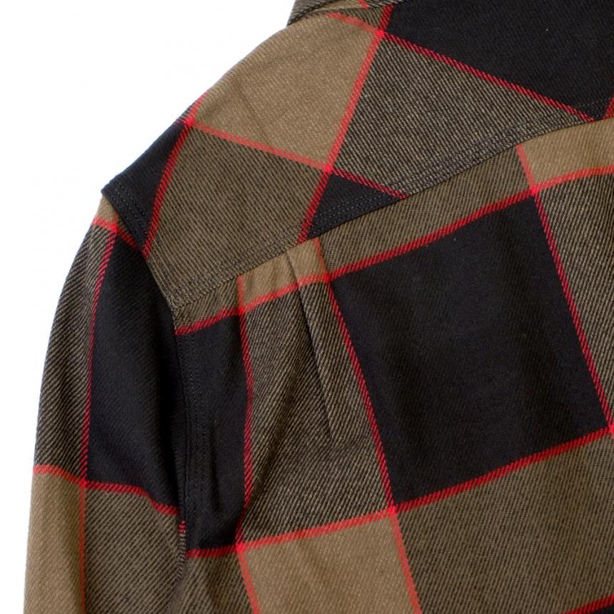 BRIXTON BOWERY L/S FLANNEL SHIRT / HEATHER GREY/CHARCOAL