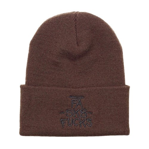 <img class='new_mark_img1' src='https://img.shop-pro.jp/img/new/icons5.gif' style='border:none;display:inline;margin:0px;padding:0px;width:auto;' />FUCKING AWESOME FA SK8 FUCKS CUFF BEANIE / BROWN (եå󥪡ࡡӡˡå)