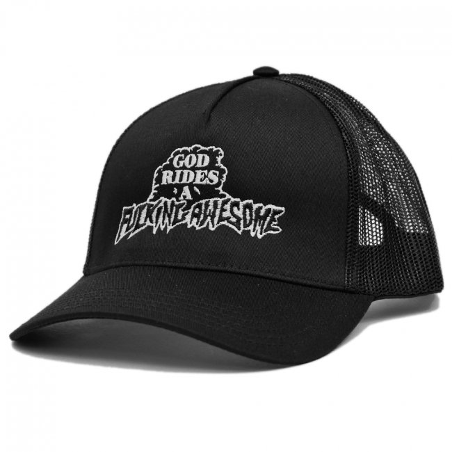 FUCKING AWESOME GOD RIDES FA TRUCKER HAT / BLACK (ファッキンオーサム メッシュキャップ) -  HORRIBLE'S PROJECT｜HORRIBLE'S｜SAYHELLO | HELLRAZOR | Dime MTL | QUASI |  HOTEL BLUE | GX1000 | THEORIES | VANS SKATE 