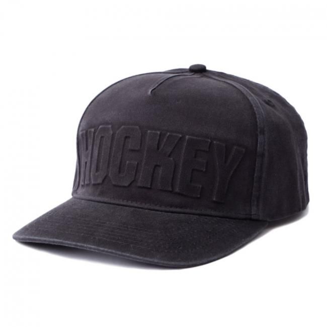 HOCKEY EMBOSSED CAP / BLACK (ホッキー 5パネルキャップ